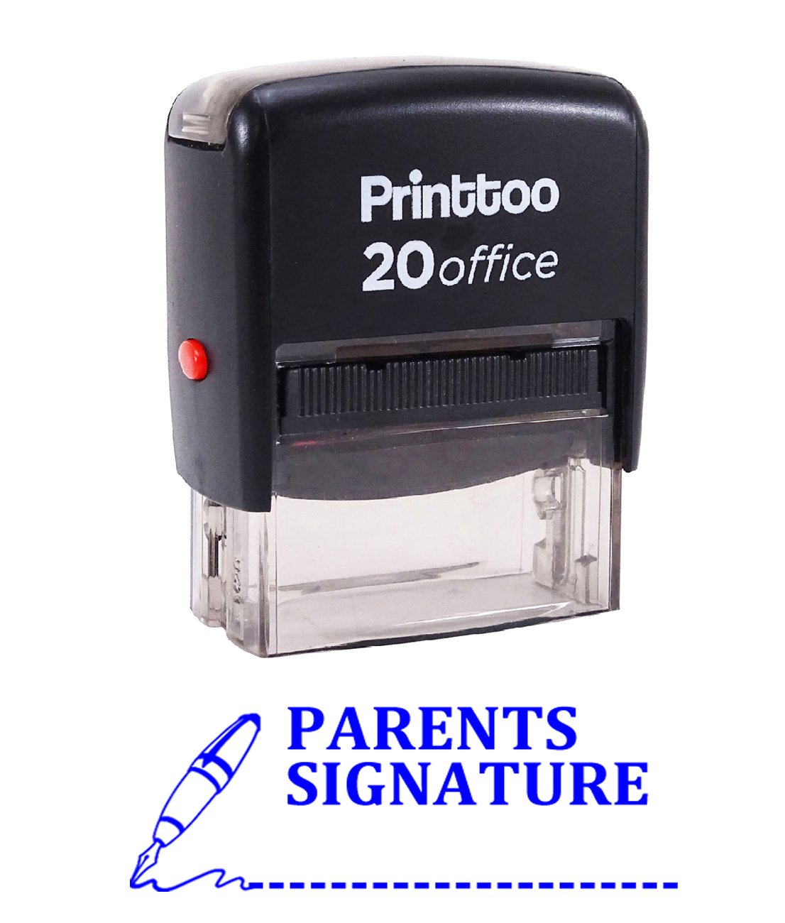 Printtoo Parents Signature Self Inking Rubber Stamp Office Stationary Custom Stamp-Blue