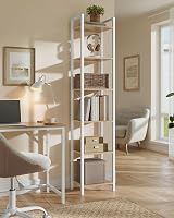 VASAGLE 6-Tier Bookshelf 30 x 40 x 187.5 cm Natural Beige White LLS101N01 view 3