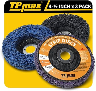 TPmax 115mm Strip Discs 3 Pack Purple Blue Black 4.5 inch 22mm Arbor