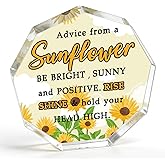 Sunflower Decor for Table Desk Shelf Acrylic Inspirational Motivational Desk Decor Summer Decorations for Home Office Kitchen Bathroom Sunflower Gifts for Women Girls Friends Birthday Christmas