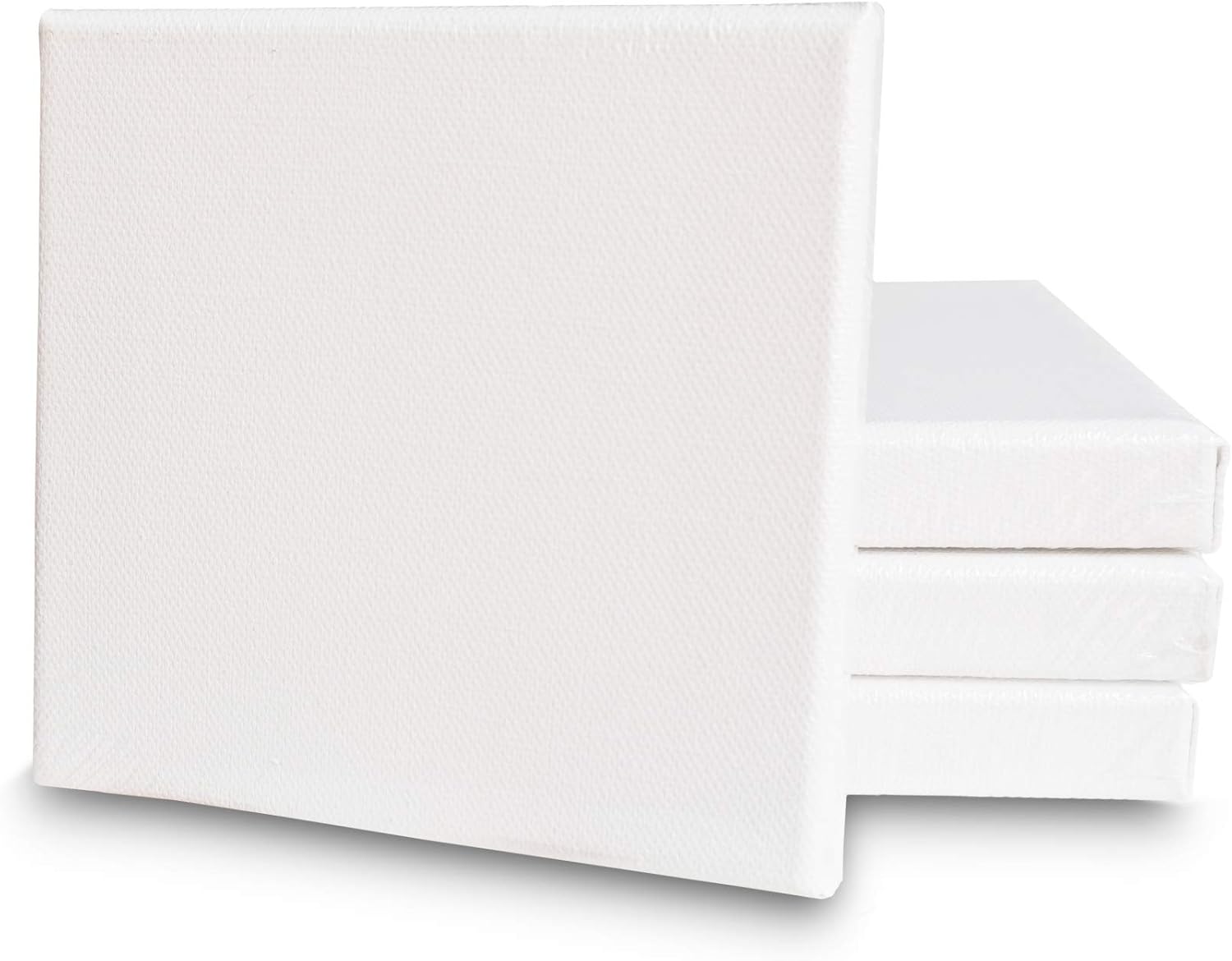 Amazon Brand Eono Stretched Canvas 13cm x 13cm Set of 4 Blank 100