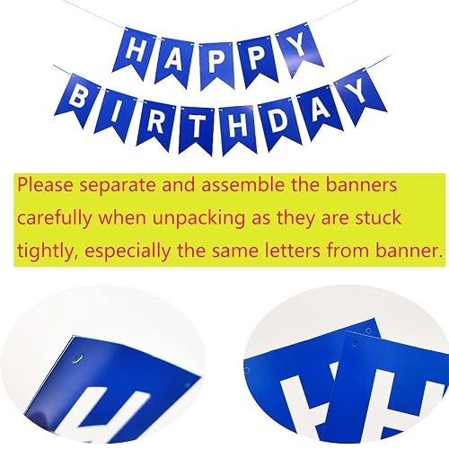 Happy 26th Birthday Türbanner – Blaues Silber-Design, Inkl. Großbanner & Aufhängeschnur