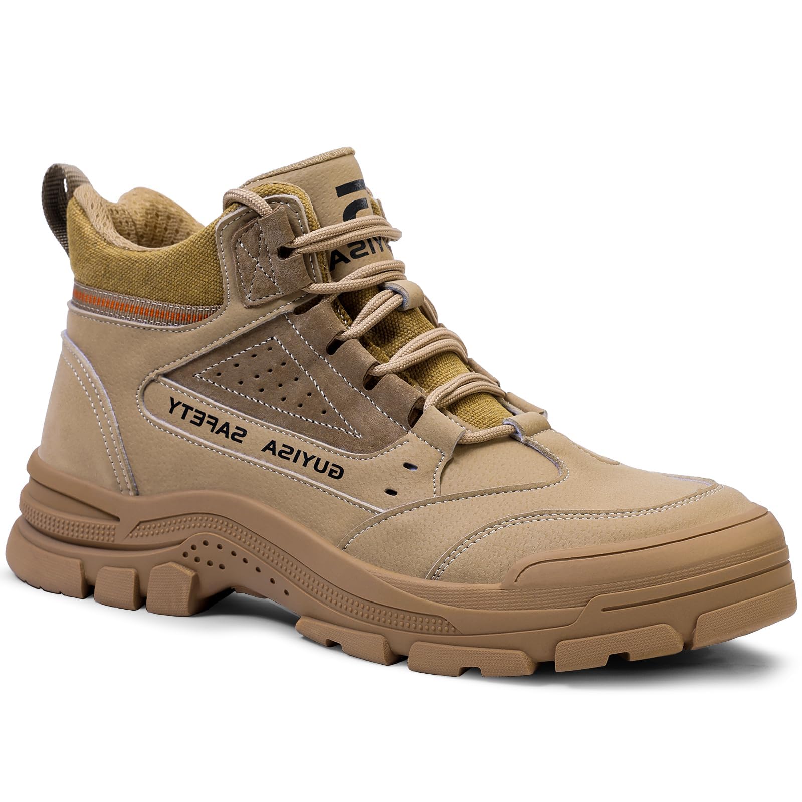 Steel Toe Boots for Men Indestructible Steel Toe Shoes Breathable High Top Work Boots for Men Lightweight Safety Shoes Non Slip Work Shoes Industry Construction Safety Boots