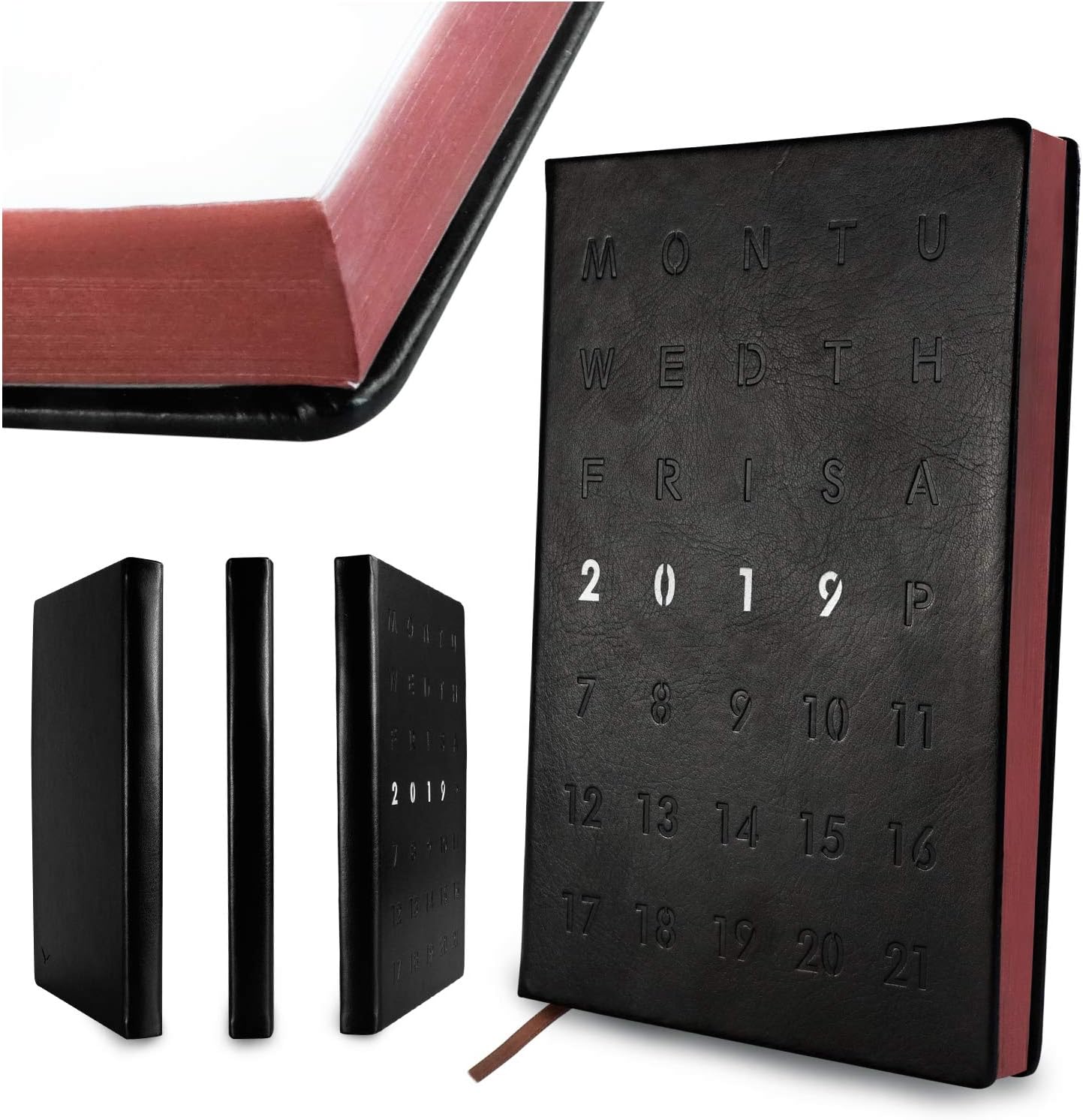 Beach Eagle Leather Planner 2019 Agenda (Jan-Dec) 8x5.5 Hardcover Academic Life Calendar for Planners Day Planner