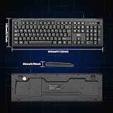 Rii RK907 USB Wired Keyboard Full Size 104 Keys UK Layout Mac Windows Android view 7