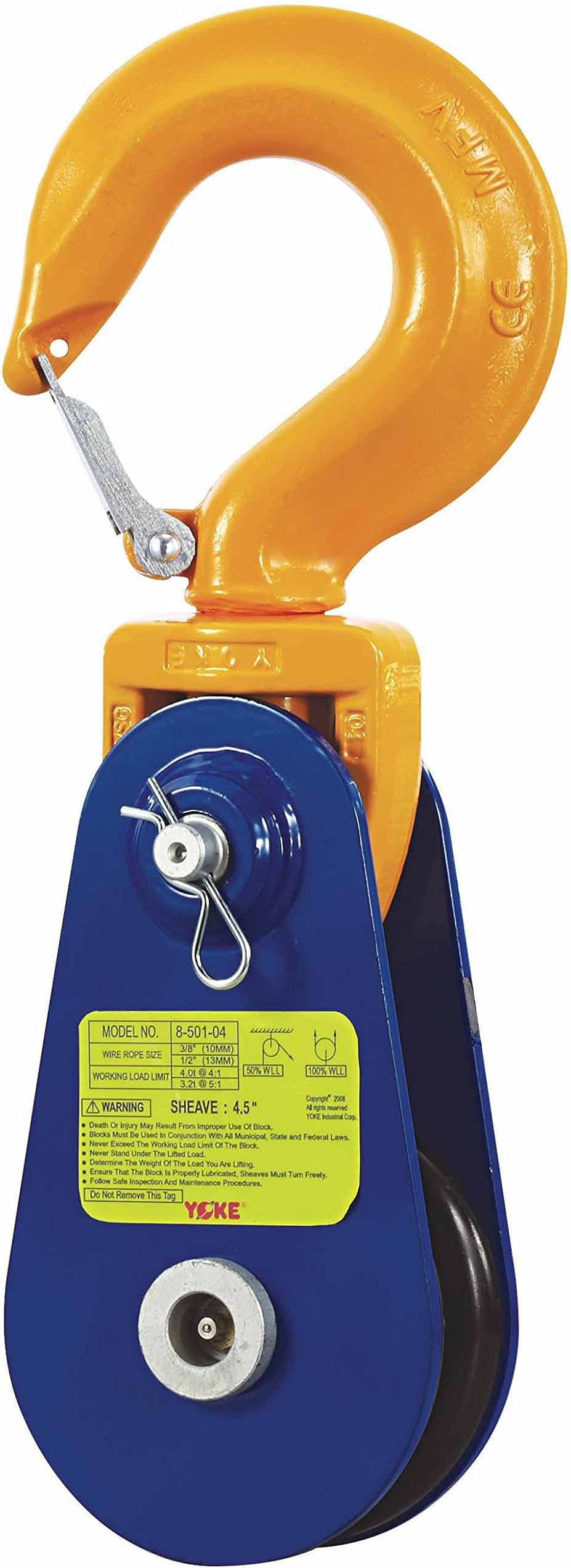 YOKE 8-501-02 Snatch Block with Shackle, 3"