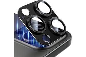 Esanik Upgrade 2 Pack for iPhone 16 Pro/iPhone 16 Pro Max Camera Lens Protector, Aluminum Alloy Metal matte Case Tempered Glass Camera Screen Cover, Scratch Resistant Case Friendly (Black Titanium)