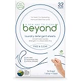 Beyond FREE & CLEAR Eco-friendly Laundry Detergent Sheets. Zero Plastic Waste (1 Pack of 32)