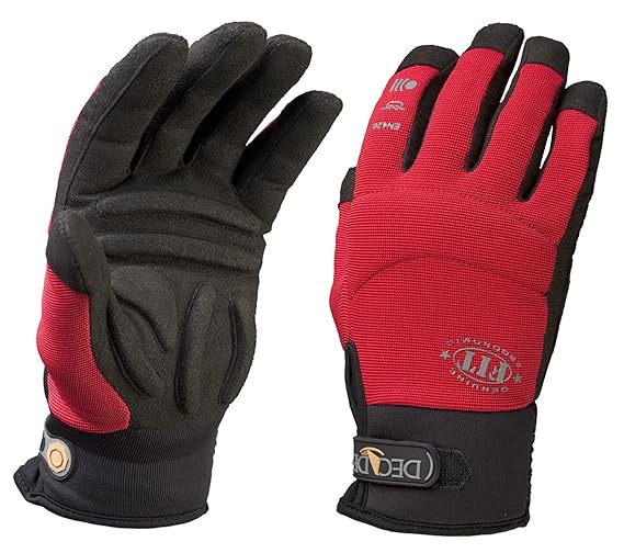 Chase Ergonomics 65552 Decade FIT Shock/Impact Gloves, Medium Impact