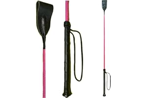 PRAIRIE HORSE SUPPLY Riding Crop for Horse Fiberglass Shaft with Leather Double Slapper