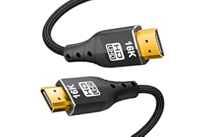 ZIKNYDO HDMI 2.2 Cable 3.3ft/1m (96Gbps, 16K/10K/8K/4K, Dynamic HDR, HDR10+, Dolby Vision, Dolby Atmos, DTS:X, HDCP 2.2&2.3) 