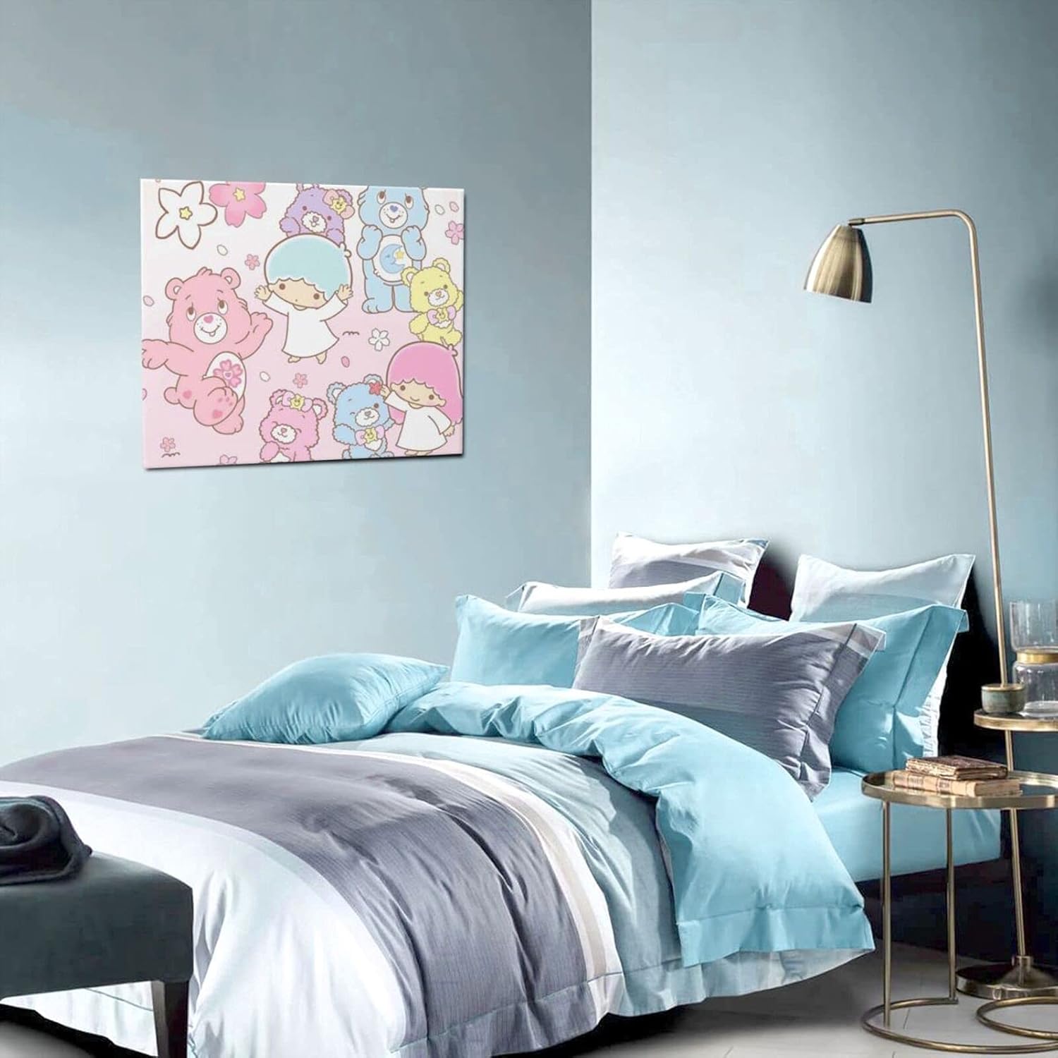 Amazon 最高の贈り物ケアベア2 フレームレス装飾画 キャンバスアートポスターリビングルームの 高級感 部屋飾り無毒無味 環境に優しい モダン 新築飾り 贈り物 置物 オブジェ オンライン通販