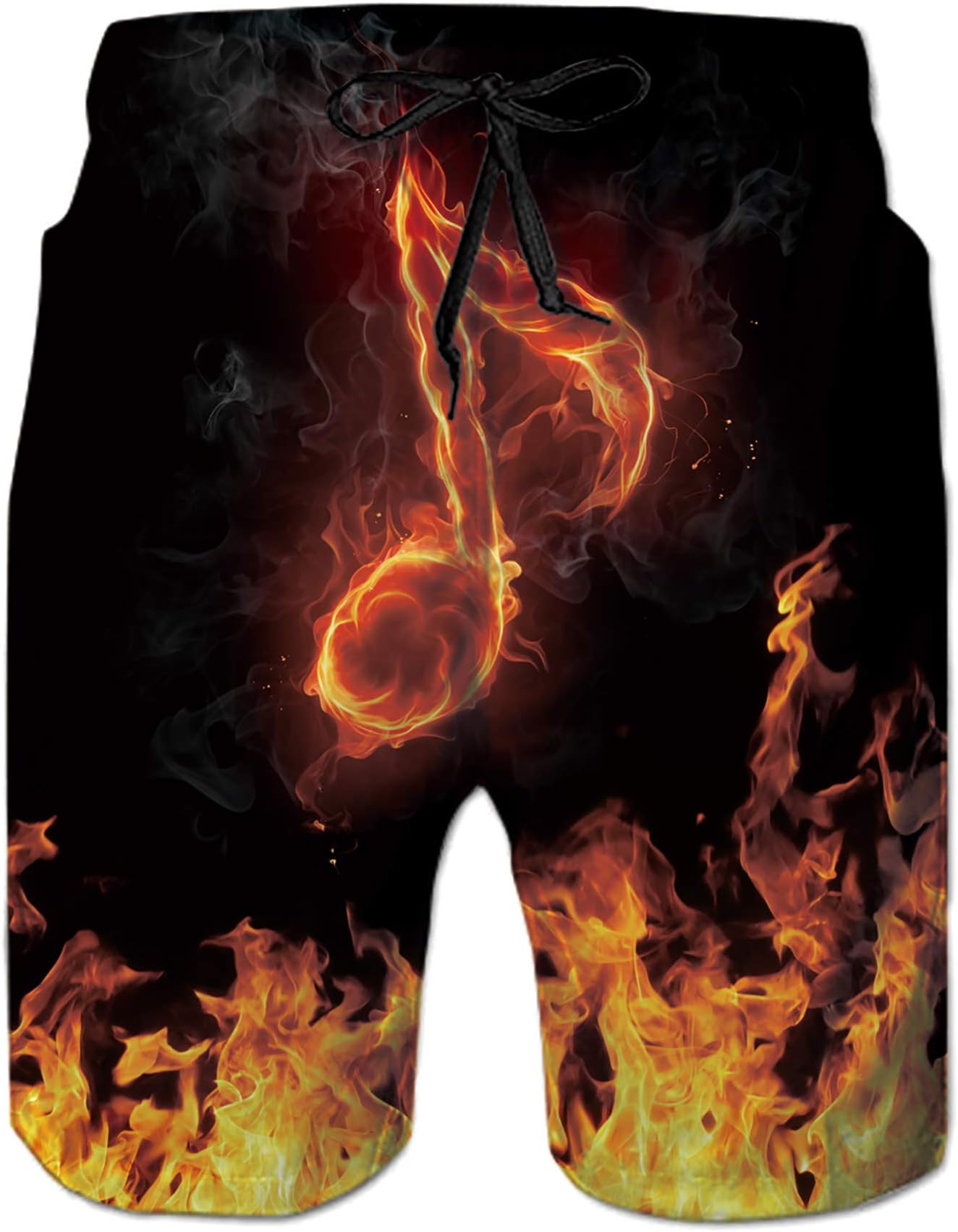 NEWISTAR Mens Medium Length 3D Print Graphic Summer Beach Shorts Surfing Trunks S-XXXL