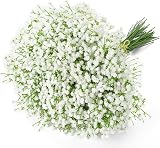 Uhky 6 Pcs Artificial Baby's Breath Gypsophila Flowers White Real Touch