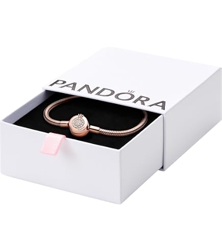 Amazon.com: PANDORA Moments Sparkling Heart Clasp Snake Chain