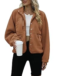 Yanekop Womens Fleece Jacket Fuzzy Long Sleeve