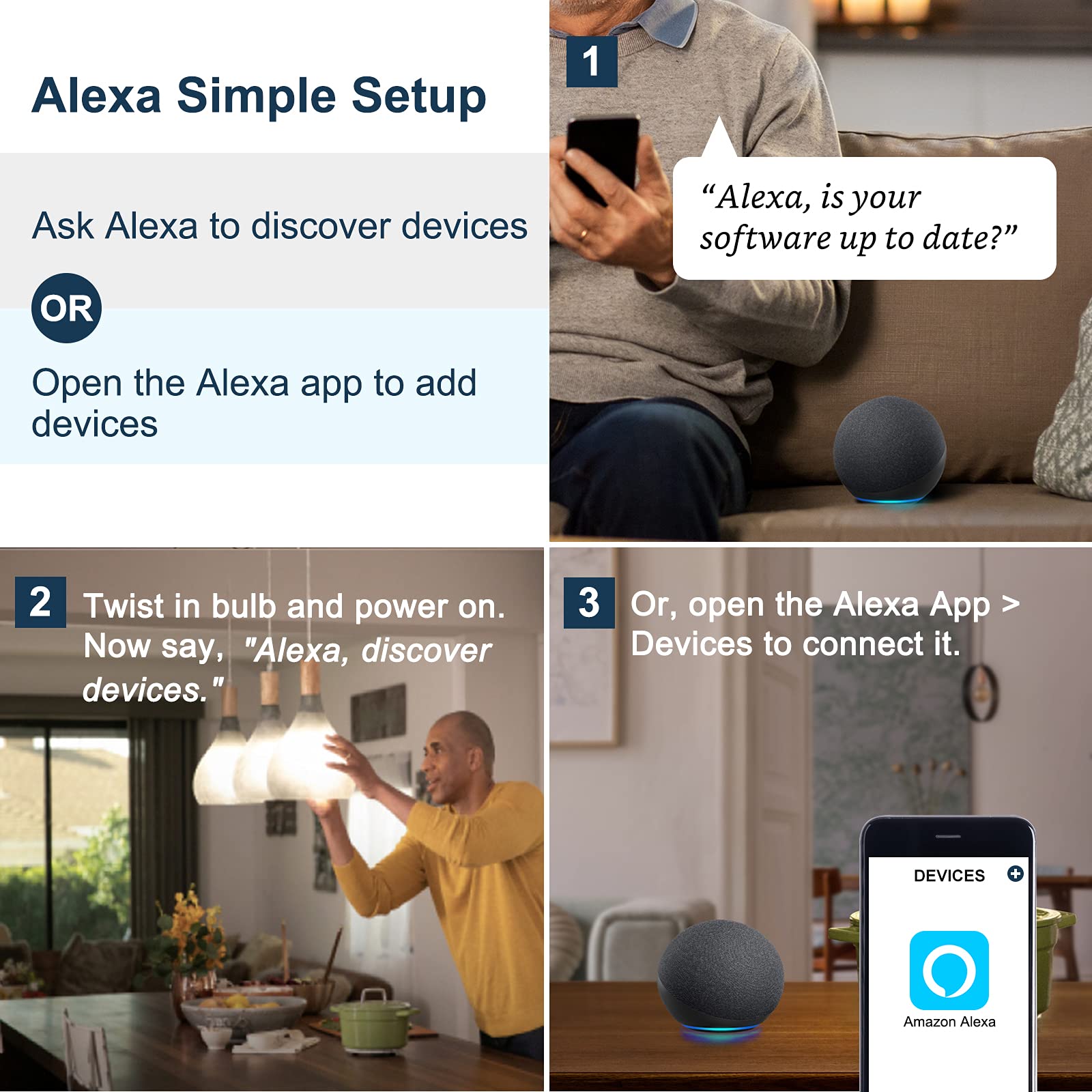 Sengled Alexa Light Bulb, BR30, S1 Auto Pairing with Alexa Devices, Smart Flood Light Bulb That Work with Alexa, Warm Light Bulbs, E26, Led Lights, 65W Equivalent Recessed, No Hub Required, 2-Pack