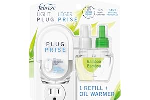 Febreze Plug In Air Freshener, Odor-Fighting Scented Oil Starter Kit, Air Fresheners for Home and Bathroom and Kitchen, Long 