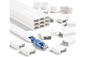 Cord Cover Wall Kit, YCLYC 157in Wire Covers for Cords - TV Cord Hider for 1 Thick Wire, Cable Hider for Wall Mount TV, Cable Cover Raceway White 10 x L15.7”, W0.78” H0.4”