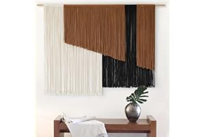JAKALIN Macrame Wall Hanging Dip Dyed Fiber Macrame Wall Decor Boho Cord Living Room Wall Art 57" Wx43" L