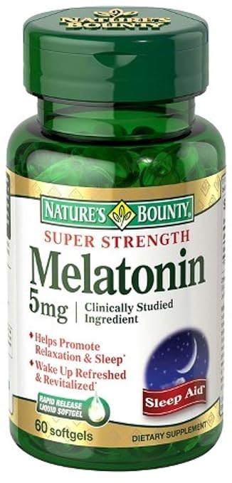 Image Unavailable. Image not available for. Color: Natures Bounty Super Strength Melatonin 5 mg ...