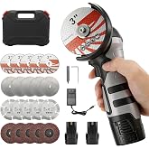 16.8V Mini Angle Grinder Cordless with 2 X 2Ah Battery &amp; 20 Discs, 3 inch | 15 Cutting Discs + 5 Grinding Wheels, 19500 RPM, Portable Angle Grinder Tool for Cutting, Polishing, Grinding and Derusting