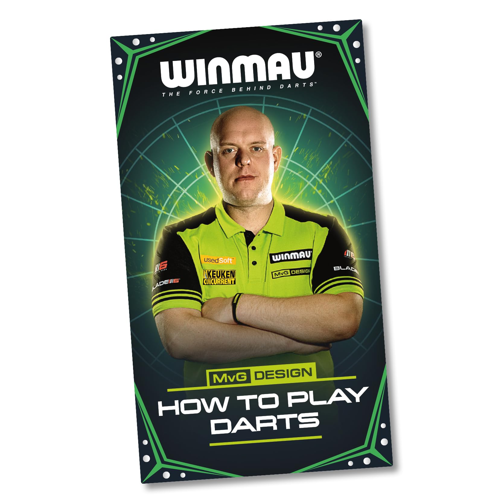 WINMAU Michael Van Gerwen MvG Schrank-Set inklusive Dartboard, Schrank, Darts und Zubehör 7