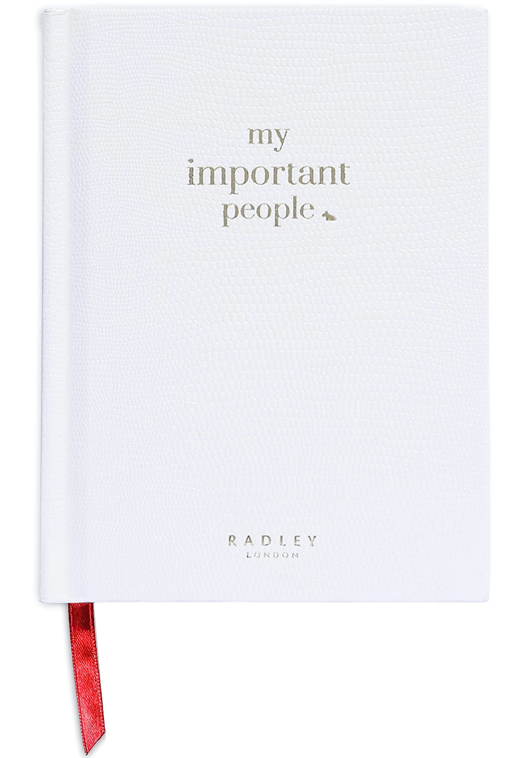 Radley London A6 Address Book with Alphabetical Tabs, White Hardcover Phone/Contact Book with 168 Lined Pages, Important People
