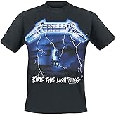 Metallica Men's Ride The Lightning Tracks (Back Print) Slim Fit T-Shirt Black