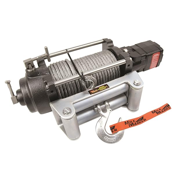 Mile Marker 70-52000C H12000 Hydraulic Winch 12000 lbs. Rated Line Pull 18.7 C.I. Hydraulic Motor w/Roller Fairlead 100 ft. Cable H12000 Hydraulic Winch