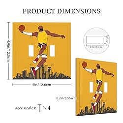 Xuejiaku Light Switch Cover Cartoon Basketball
