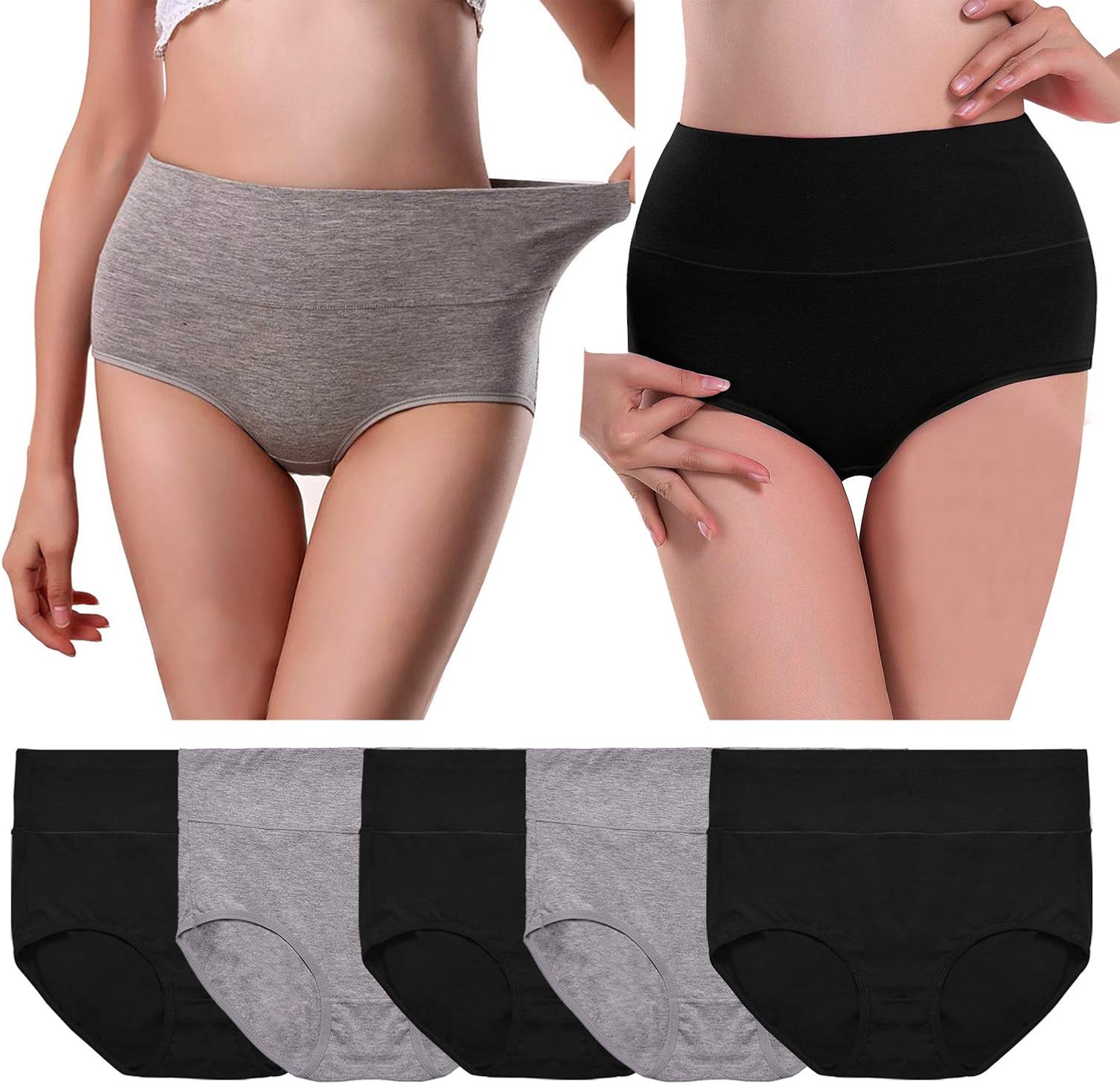 UMMISS Womens Underwear, Cotton High Waist Underwear for Women Full Coverage Soft Comfortable Briefs Panty Multipack at  Women’s Clothing store