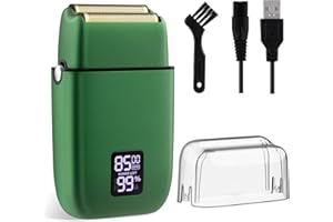 LCMWB Foil Shaver for Men, Electric Razor for Men with Double Foil Meshes, IPX7 Waterproof Men's Shaver with 3-Speed Control, Suitable for All Kinds of Hair Types and Sensitive Skin, Men's Ideal Gift