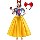 Princess Costume for Women,Adults Princess Dress with Headband, Halloween Costume Dress Up Outfit