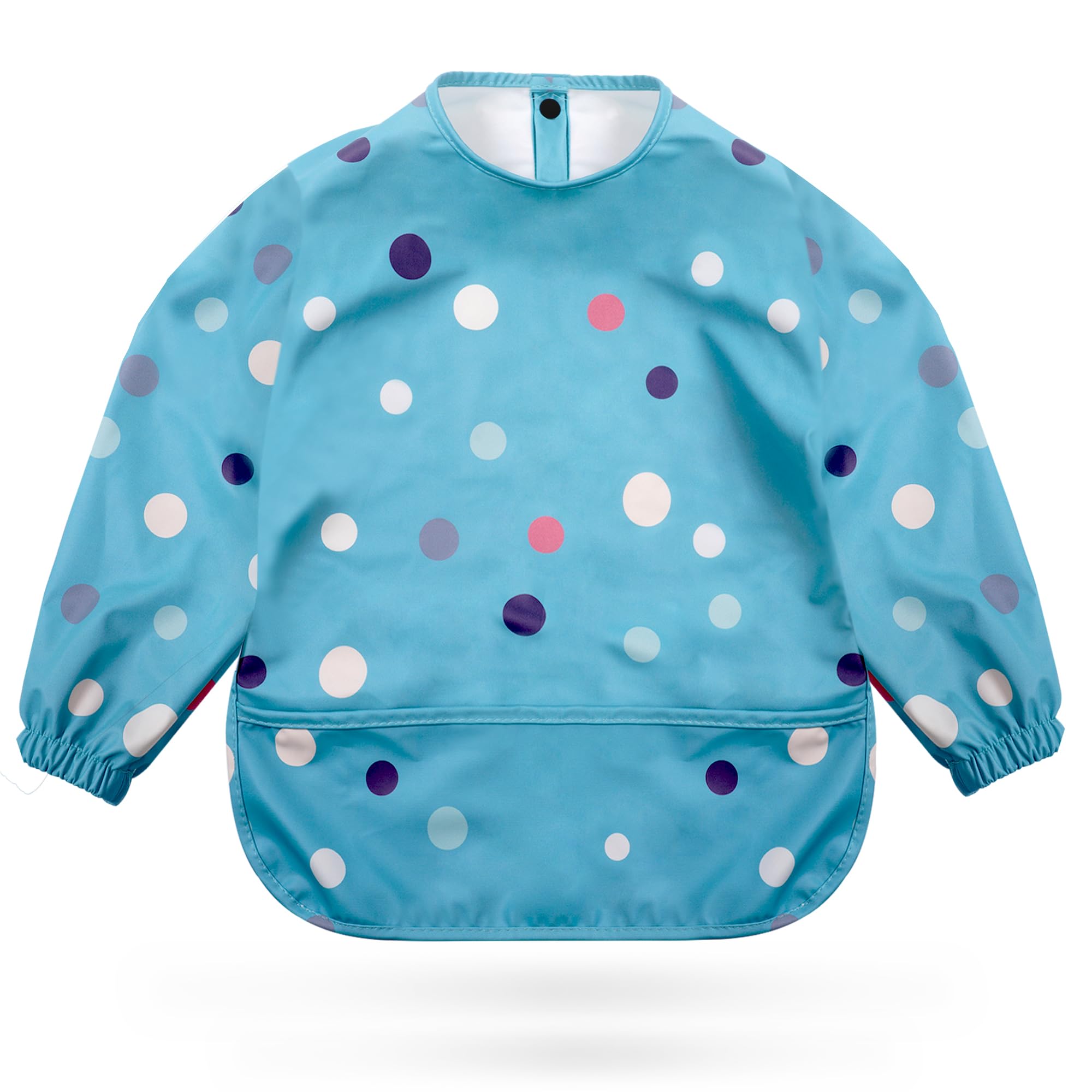 kidoola Baby Led Weaning Bib with Sleeves - Mess-Free, Waterproof Soft, Safe & Stylish for 6-12 Months Babies & Toddlers Apron with Full Coverall Coverage