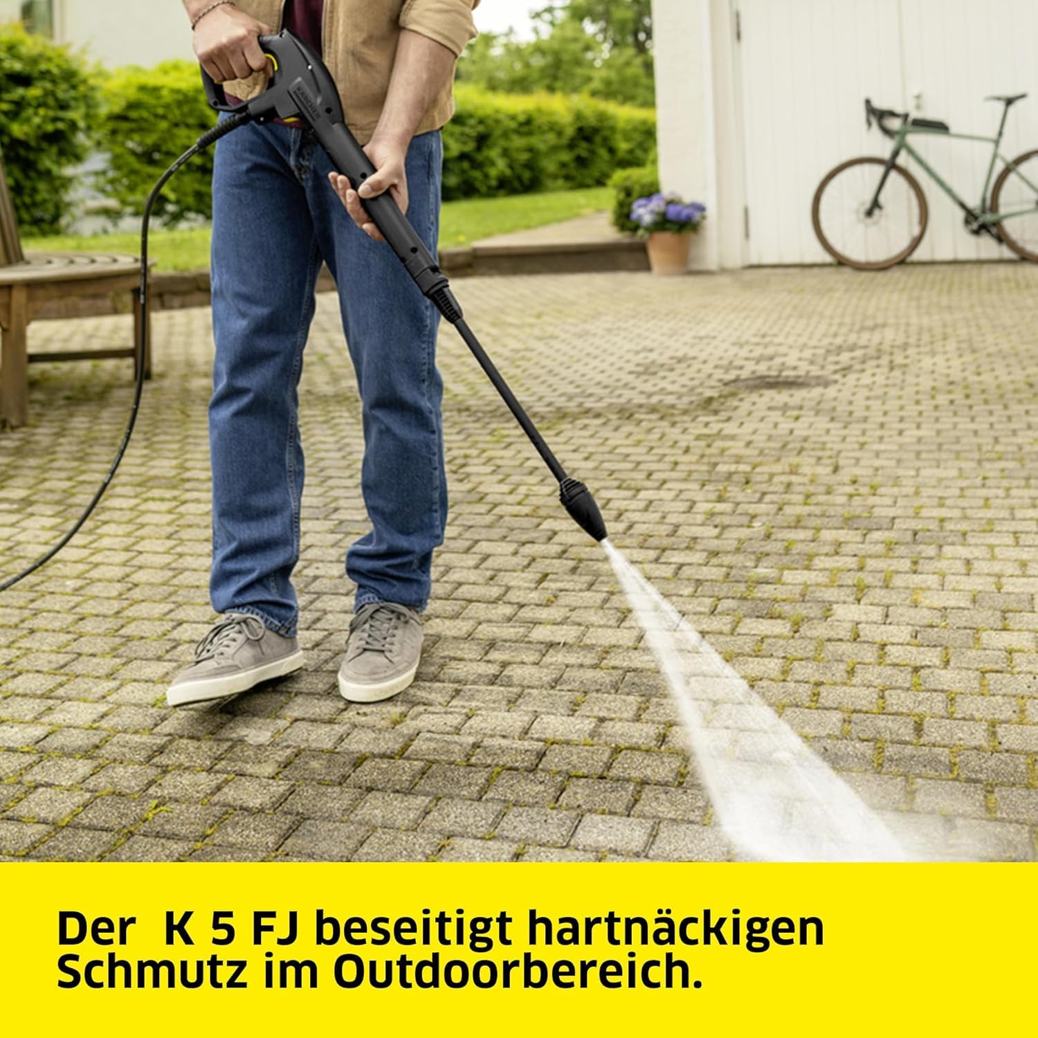 Kärcher Hochdruckreiniger K 5 FJ, Druck: max. 145 bar, Fördermenge: 500 l/h, Flächenleistung: 40 m²/h, Wasserfilter, Gewicht: 6,3 kg, HD-Pistole,Dreckfräser, Vario Power Jet, Schaumdüse 3