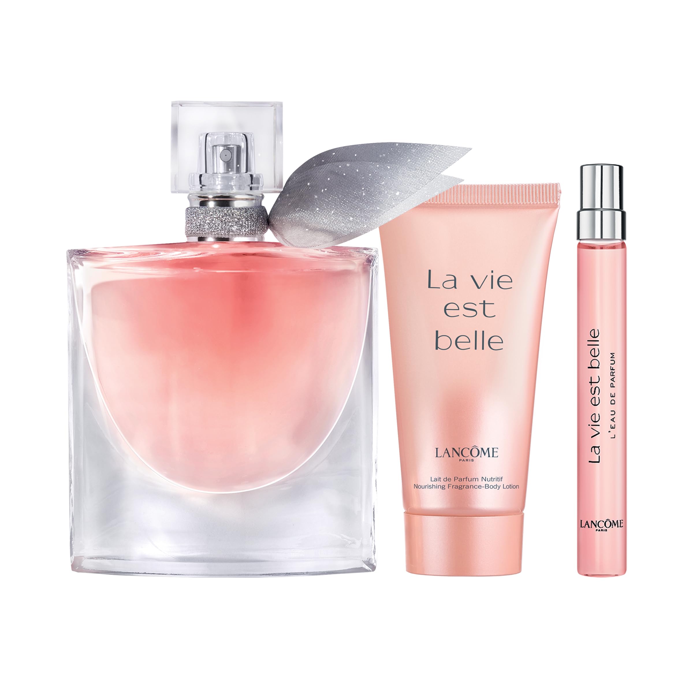 Lancôme La Vie Est Belle Valentine’s Day Set - With Full-Size Refillable La Vie Est Belle Eau De Parfum Spray 3.4 Fl. O, Full-Size Refillable Purse Spray 0.34 Fl. Oz, and Body Lotion 1.7 Fl. Oz