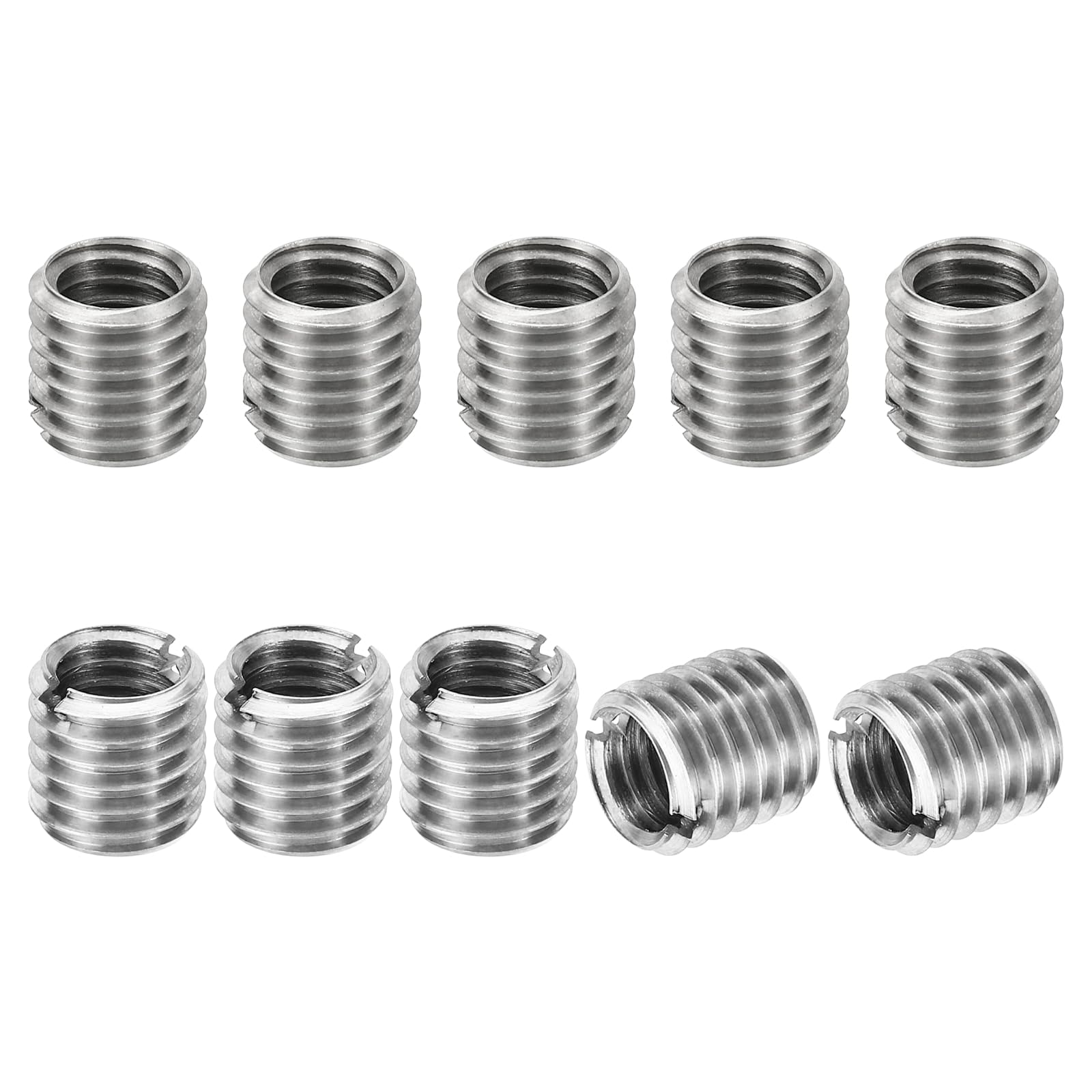 PATIKIL Thread Adapters Sleeve Reducing Nut, 10 Pcs M10*1.5 Male to M8*1.25 Female Repairing Insert Nut Screw Reducer Conversion Stainless Steel Fastener 10mm — image 1