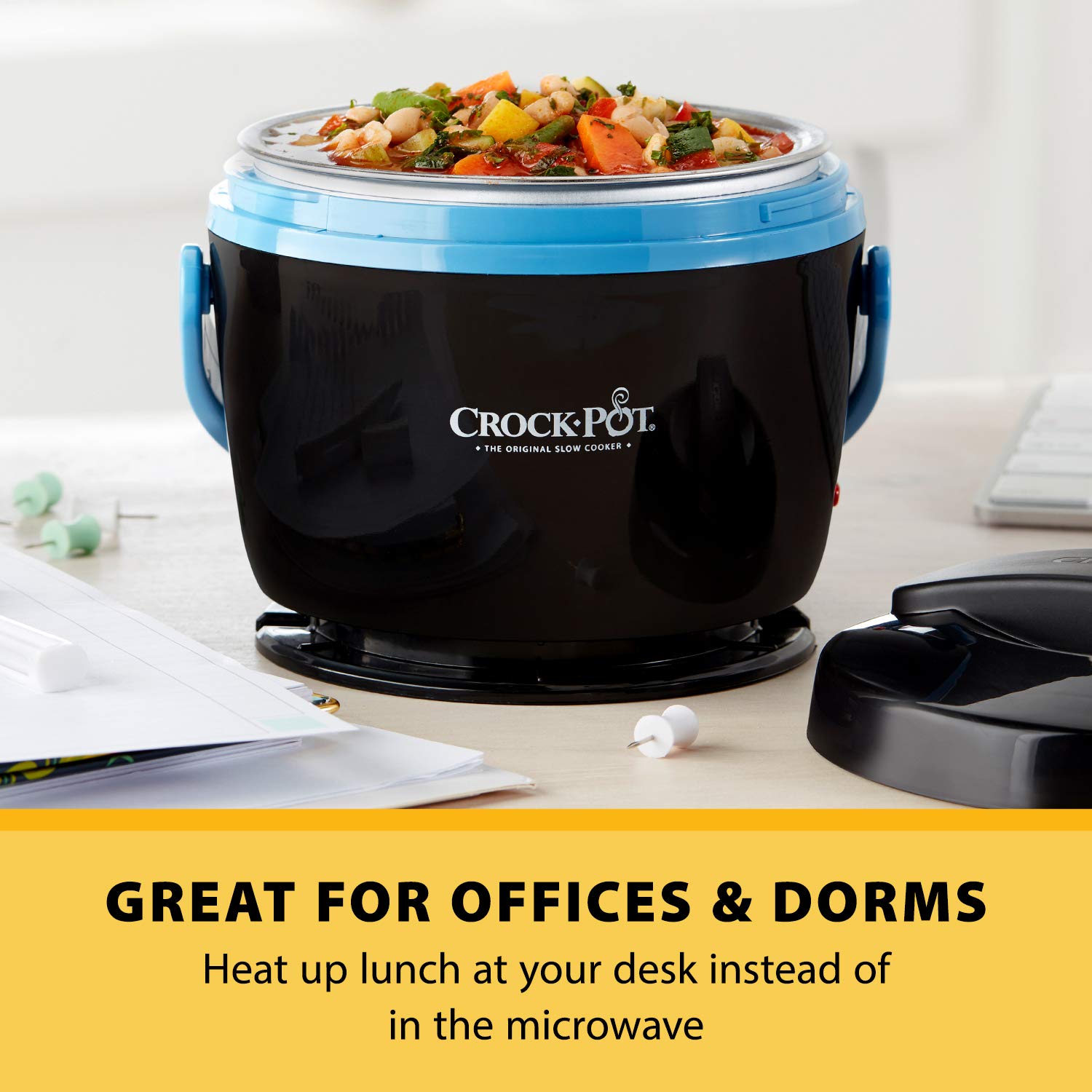Crock-Pot Crock-Pot 20oz Lunch Clock Food Warmer, Black/Blue, 1 Black/Blue
