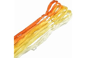 MINGGUXIUYI Natural Mulberry Silk Embroidery Thread, 6 Colors × 22m, Hand-Dyed Gradient, Suitable for Hand Embroidery/Jewelry
