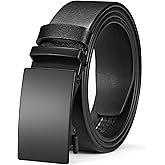 OZNDAS Mens Leather Belt, Ratchet Belts for Men Full Grain Leather Handmade, 100% Italian Top Genuine Leather Dress Belt