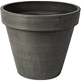 AlgreenProducts 10" x 8" Round Banded Charcoal Planter