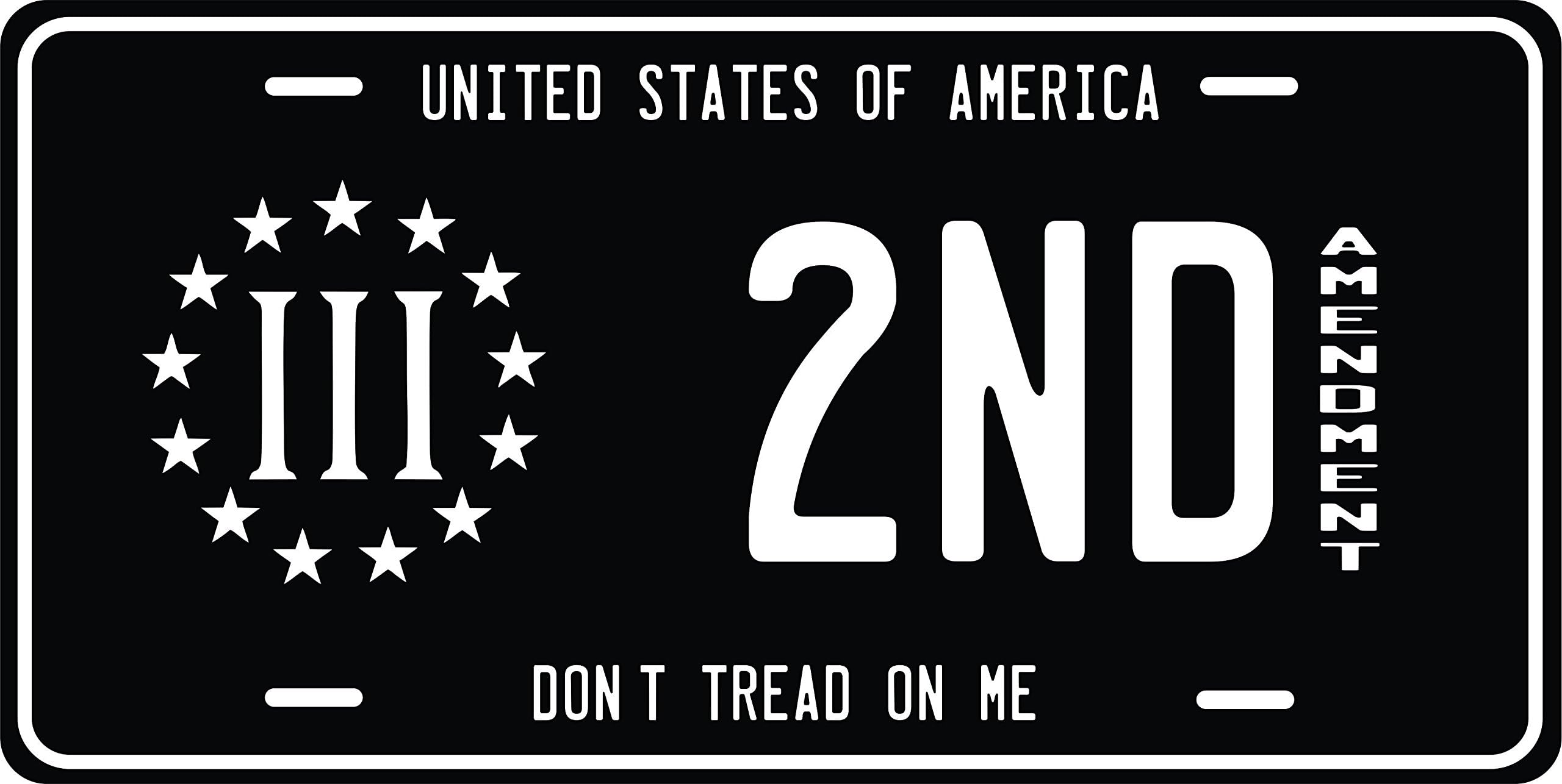 Flood City Fabrications 2nd Amendment Licence Plate Front Custom Second Novelty Tag Vanity Dont Tread on Me 2nd Amendment