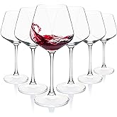 UMI UMIZILI Wine Glasses 15.5oz, Set of 6 Wine Glass for Red White Wine, Long Stem Glassware, Clear, Dishwasher Safe