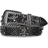 BELTROAD Rhinestone Belt Goth Bling Belts for Women and Men Western Cowboy Cowgirl Belts for Jeans, Halloween Belt
