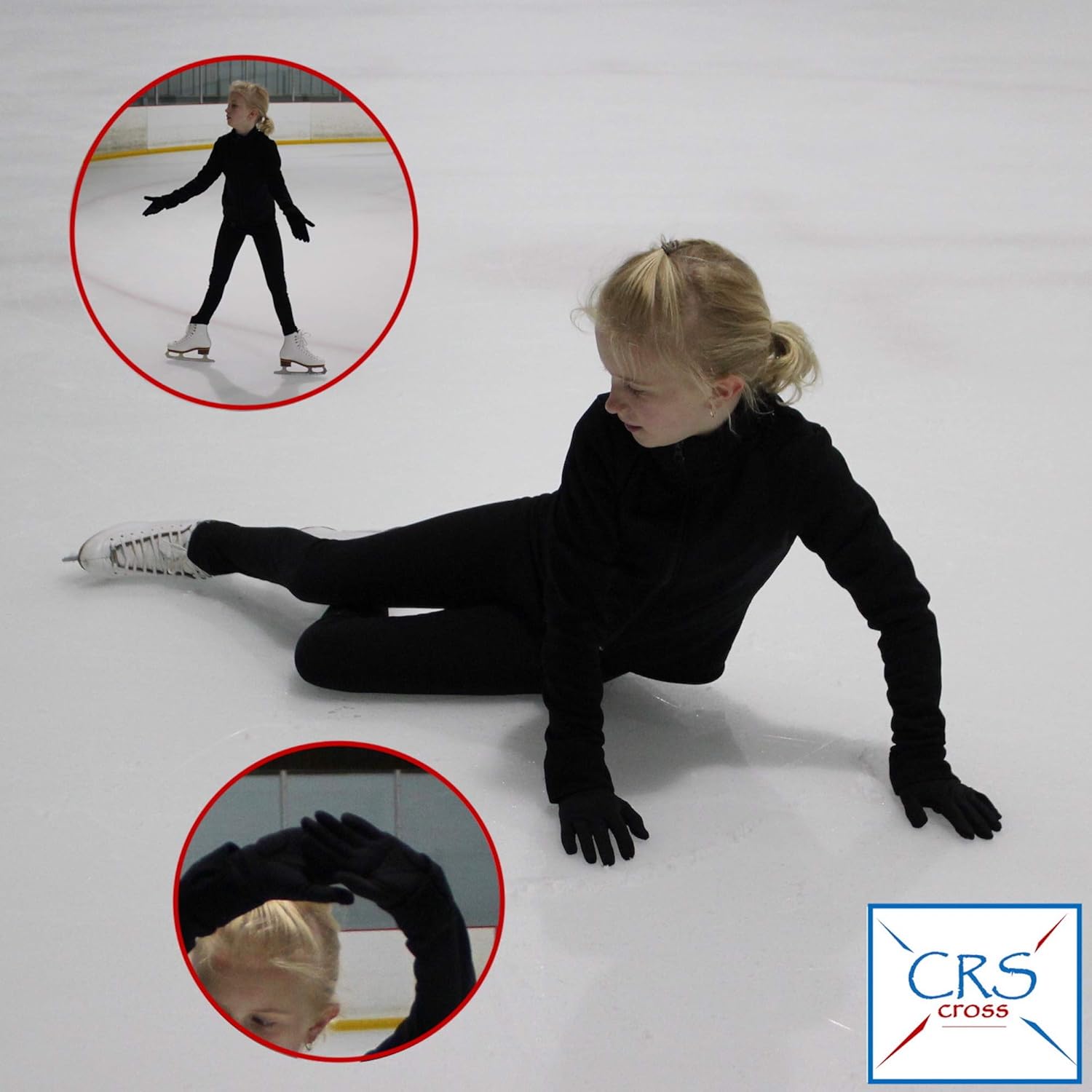 CRS Cross Figure Skating Gloves - Warm Padded Protection for Practice, Competition, or Testing/Examination : Sports & Outdoors