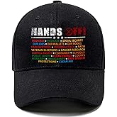 Resist Hate Hands Off Protest Cap–Unisex Anti-MAGA Baseball Hat,Democracy Protest Hat,Against Racism,Resist Fascism,Stand for Justice Embroidery,Adjustable,Political Statement Cap Black