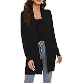 Huuloo Women's Open Front Long Shawl Cardigan Sweater with Pockets