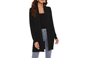 Huuloo Women's Open Front Long Shawl Cardigan Sweater with Pockets