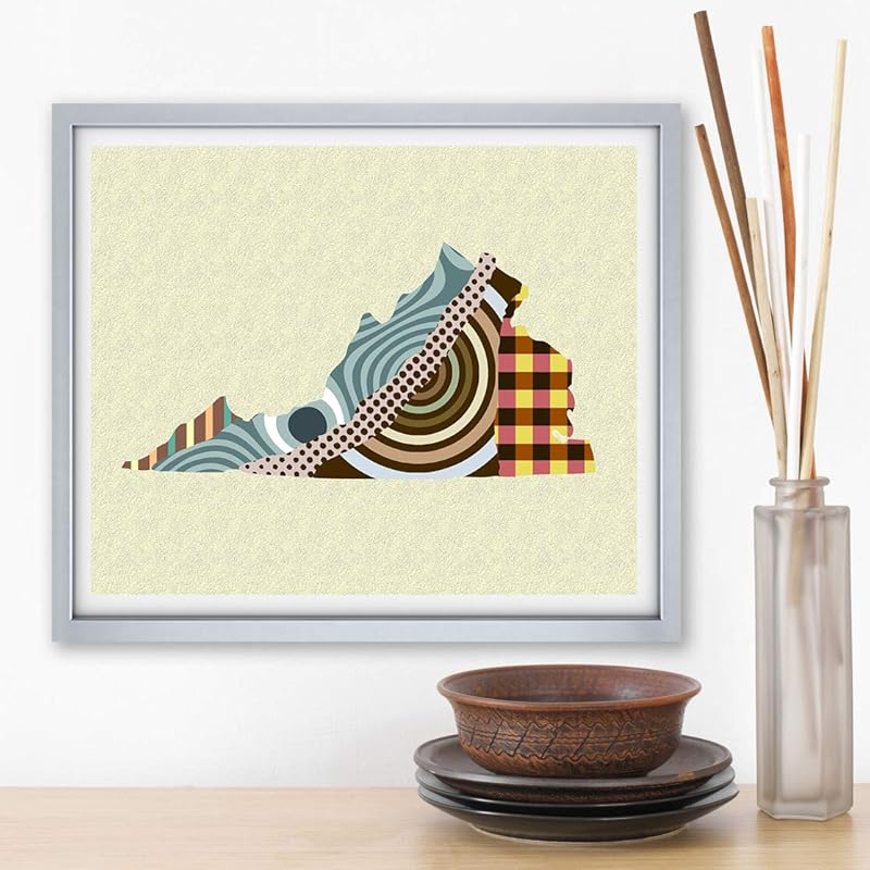 Amazon.com: Virginia Wall Decor Map Art Print Poster Painting Unframed